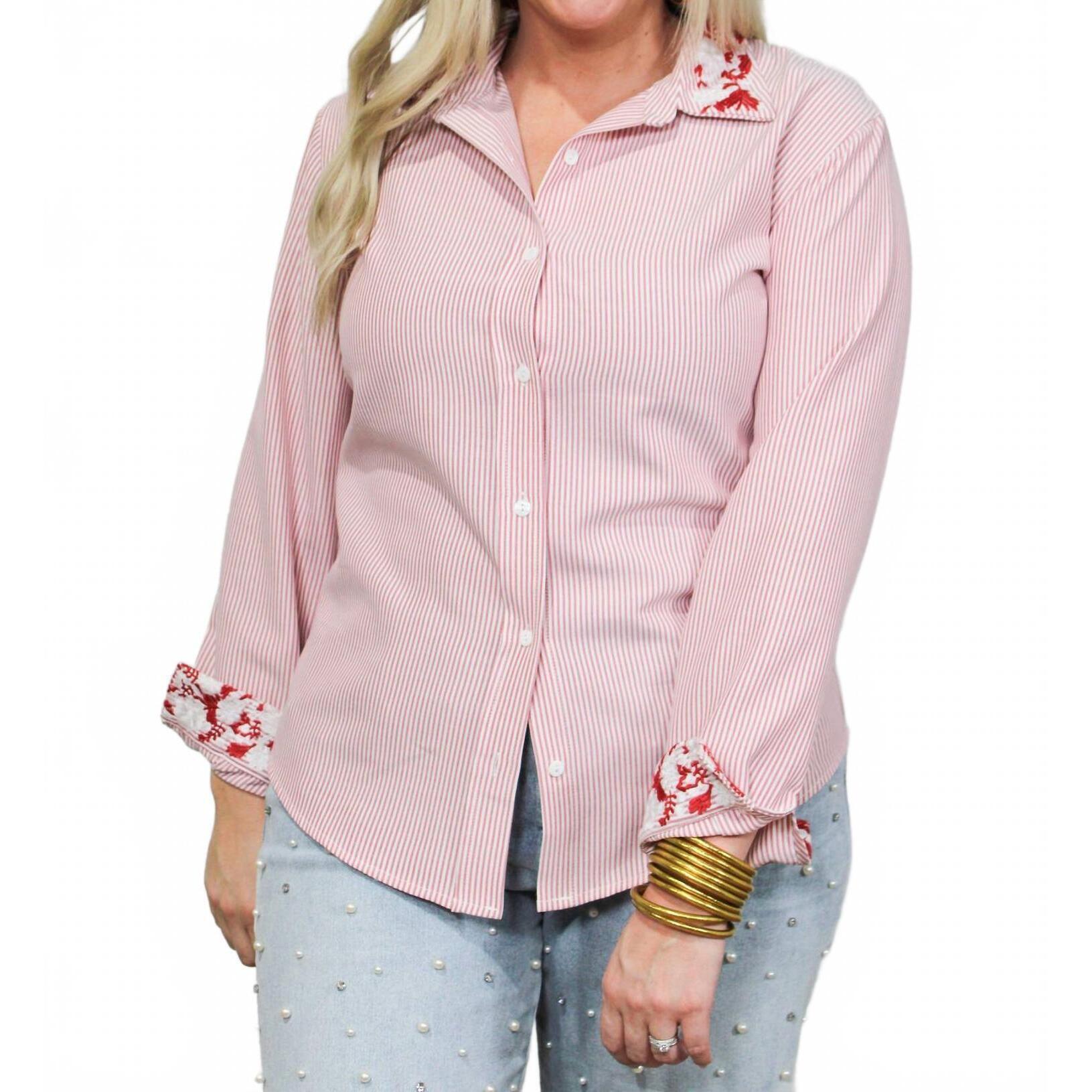 New Layerz Clothing Heidi Long Sleeve Top In Red